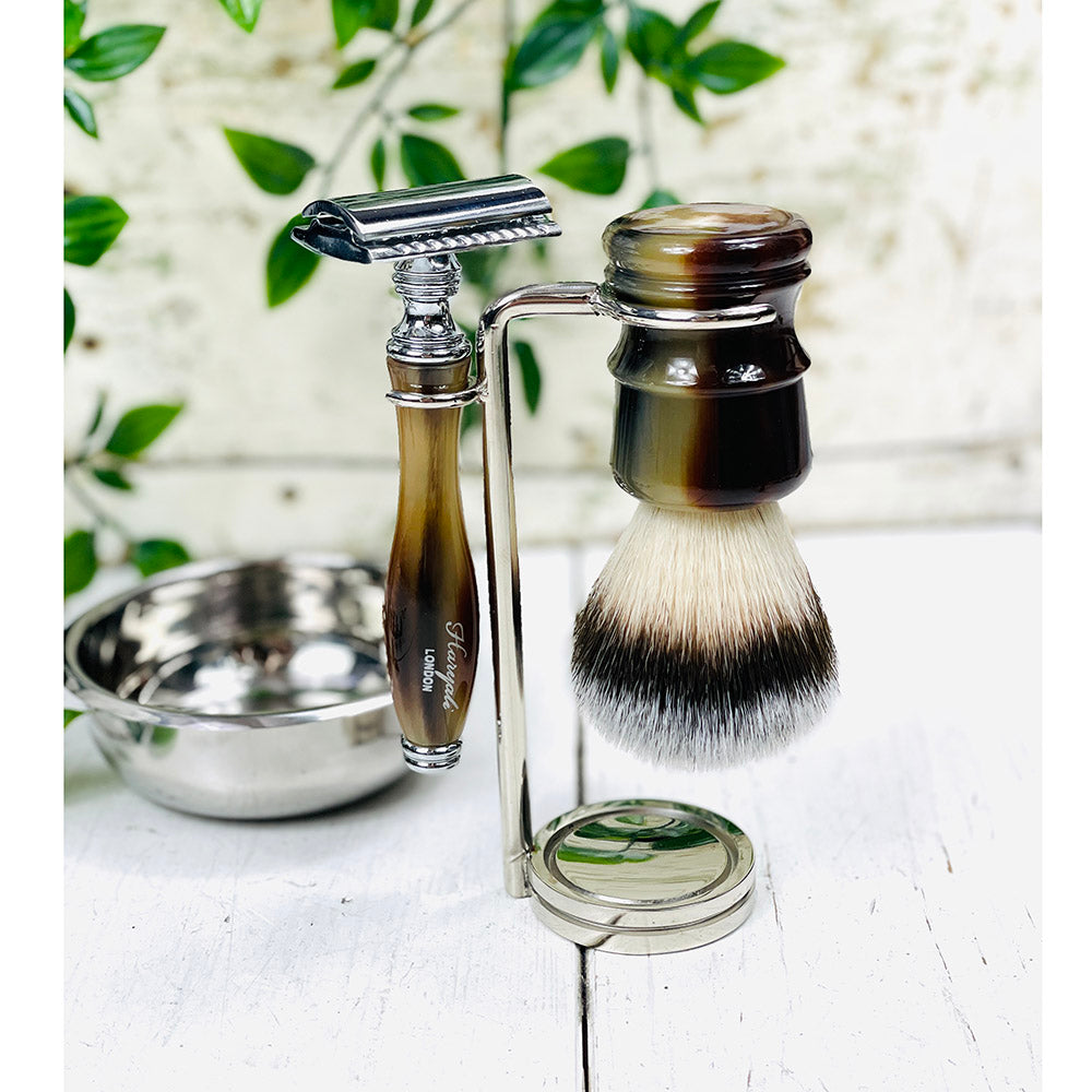 Brunt set för rakning av skägg ⎪ Säkerhetshyvel ⎪ Haryali London