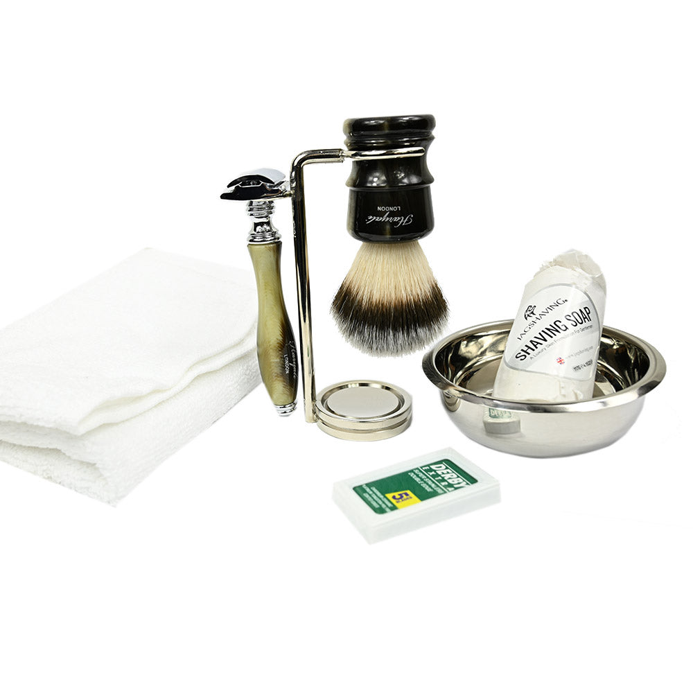 Green Shaving Set ⎪ Safety Razor ⎪ Haryali London