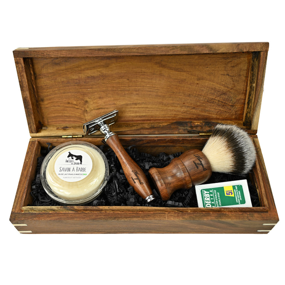 Parranajosetti puisessa lahjalaatikossa ⎪ Safety Razor ⎪ Haryali London