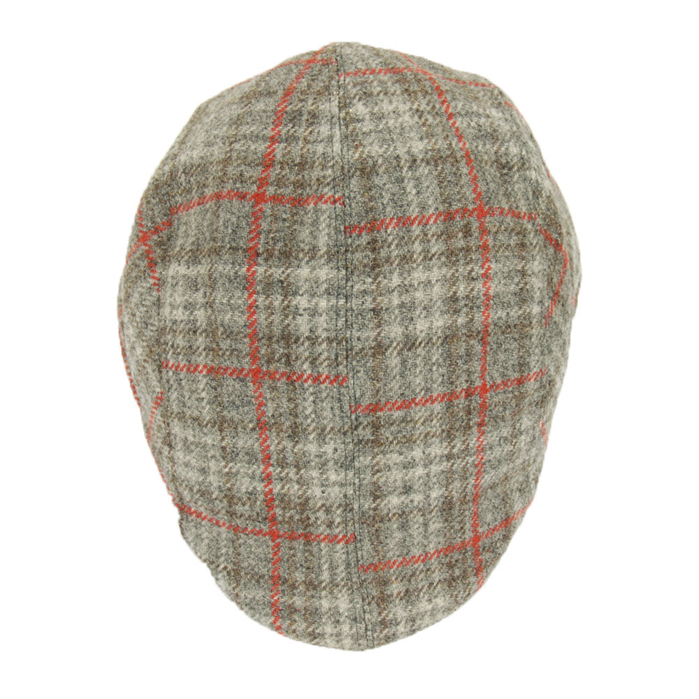 Vaaleanharmaa / Oranssi ruudullinen flat cap ⎪ Bojua