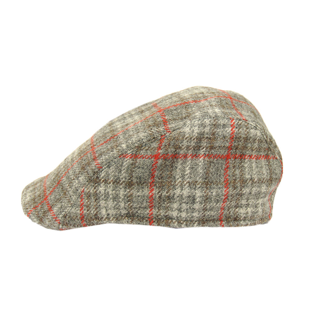 Vaaleanharmaa / Oranssi ruudullinen flat cap ⎪ Bojua