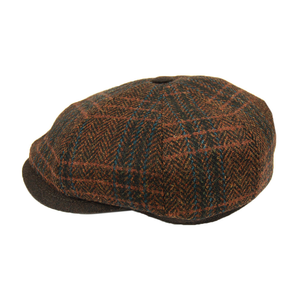 Tummanruskea ruudullinen flat cap ⎪ Bojua