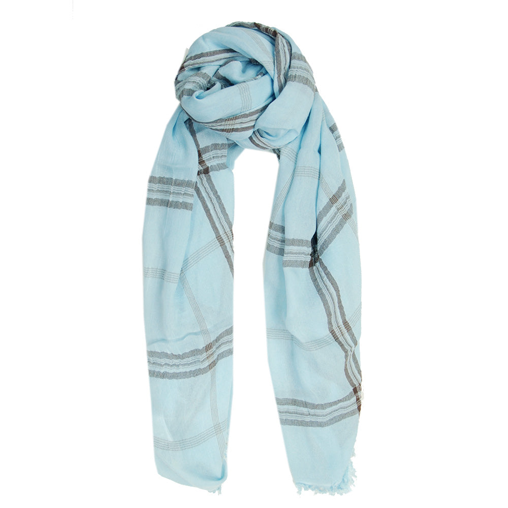 Light blue checkered scarf⎪ Bojua