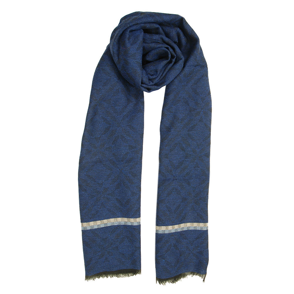 Tummansininen kuviollinen kaulahuivi⎪ Bojua