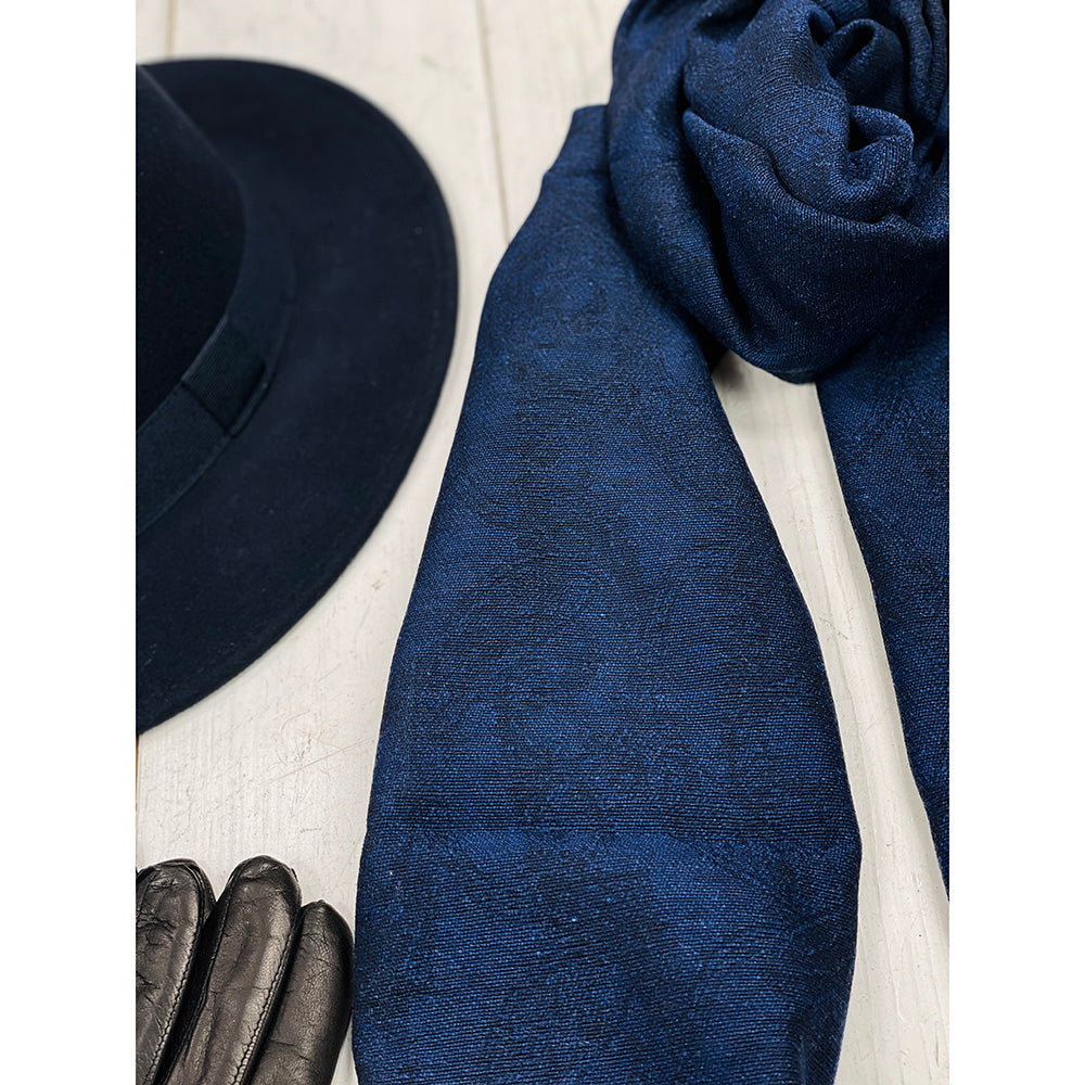 Dunkelblauer Paisley- Muster Schal ⎪ Bojua