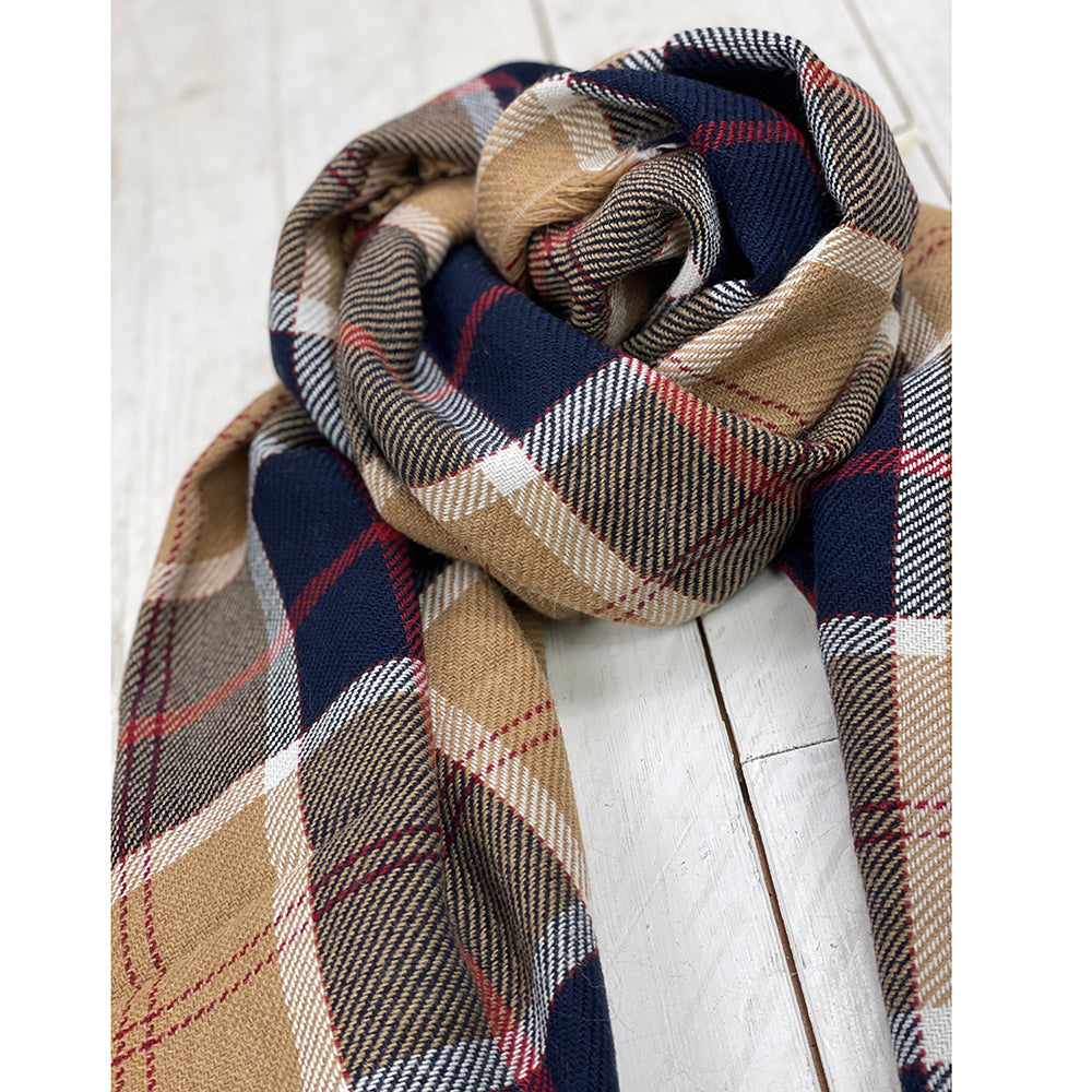 Ruskea ruudullinen kaulahuivi⎪Bojua