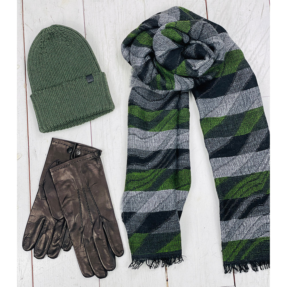 Vihreä / Harmaa kuviollinen kaulahuivi⎪ Bojua