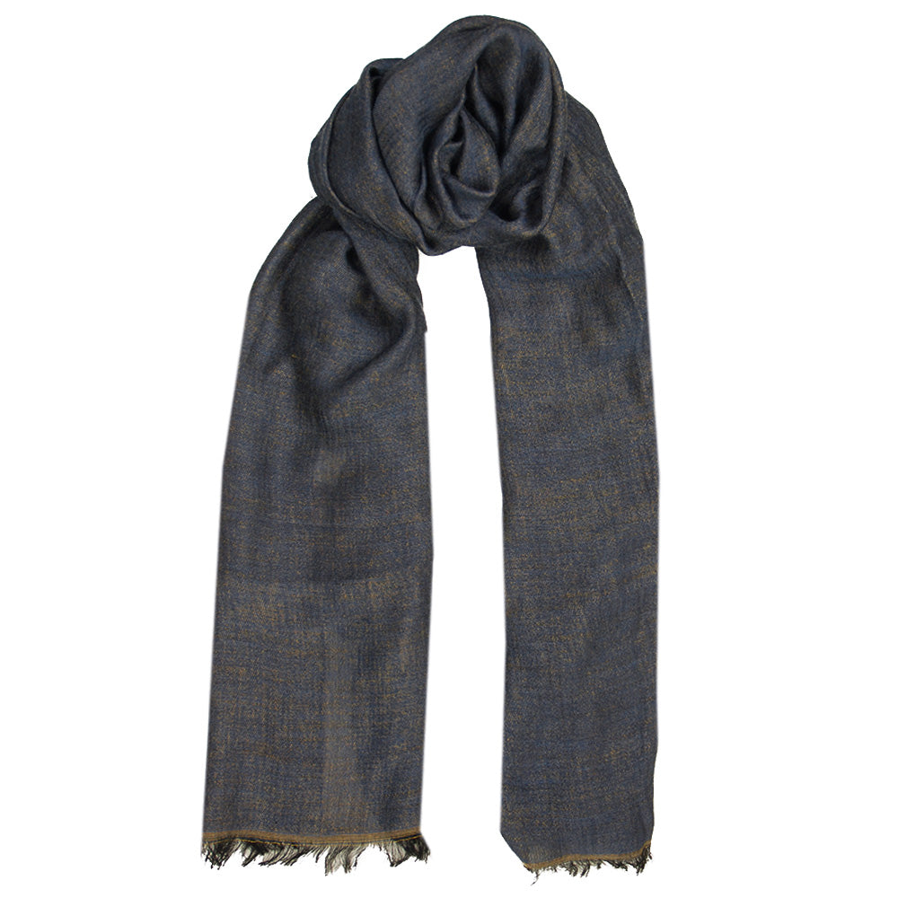 Dark blue paisley pattern scarf ⎪ Bojua