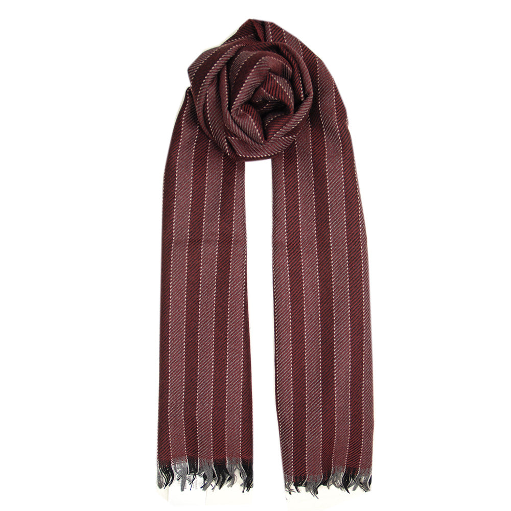 Striped burgundy scarf⎪ Bojua