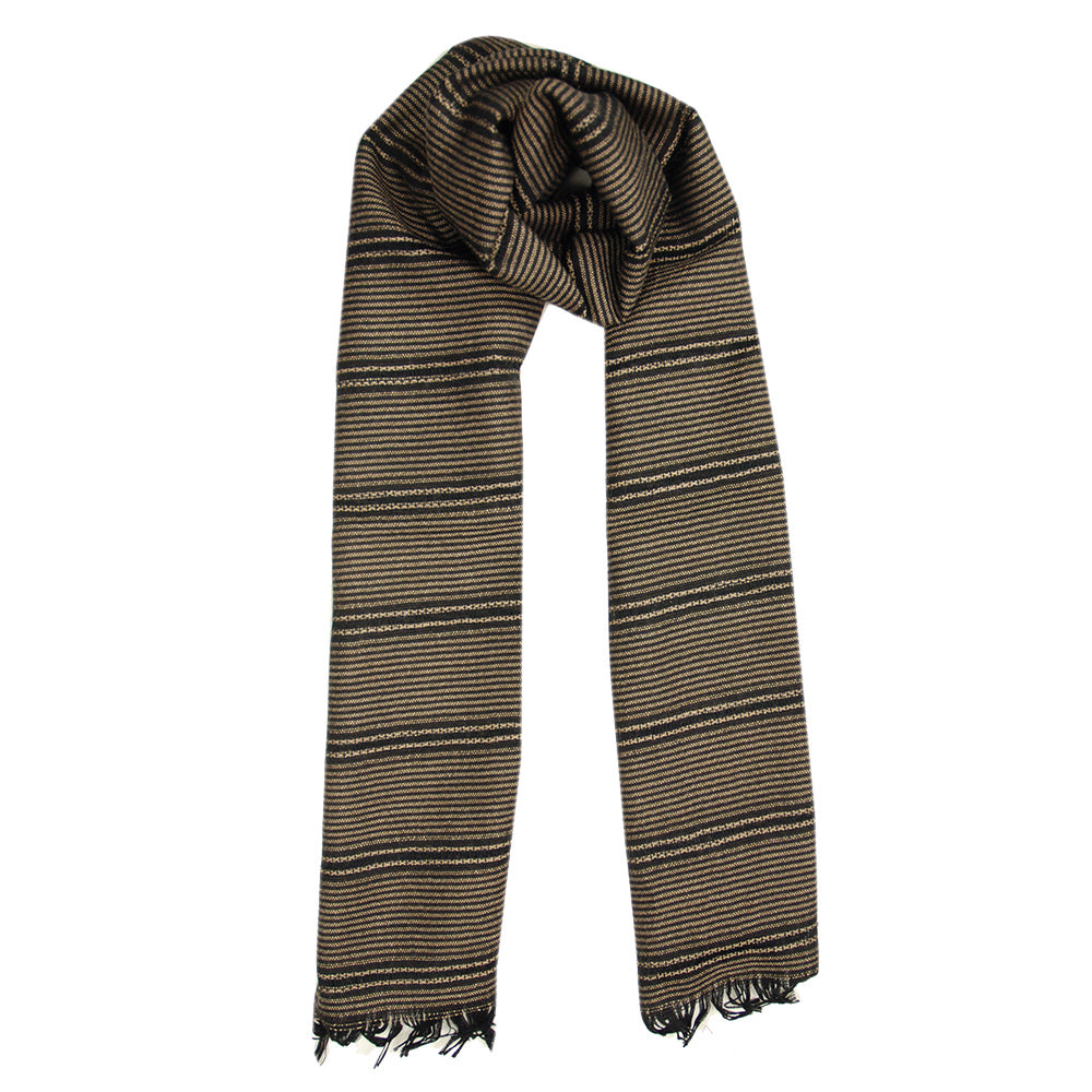 Light brown striped scarf⎪ Bojua