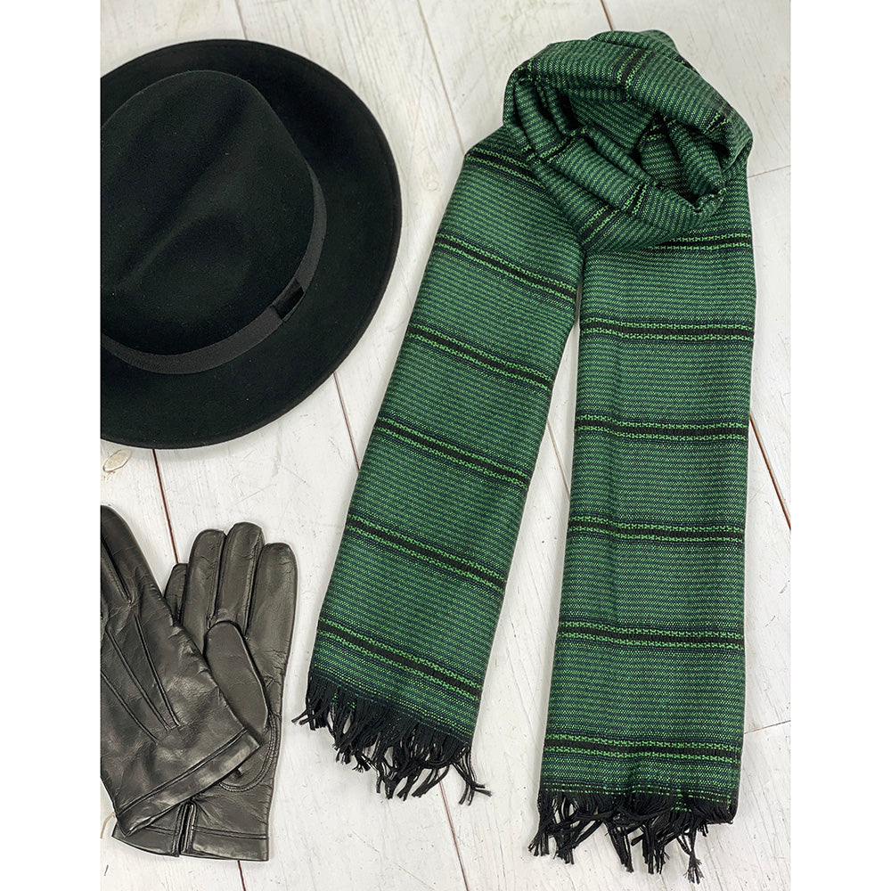 Green striped scarf⎪ Bojua
