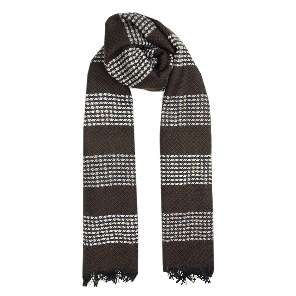 Dark brown patterned scarf⎪ Bojua