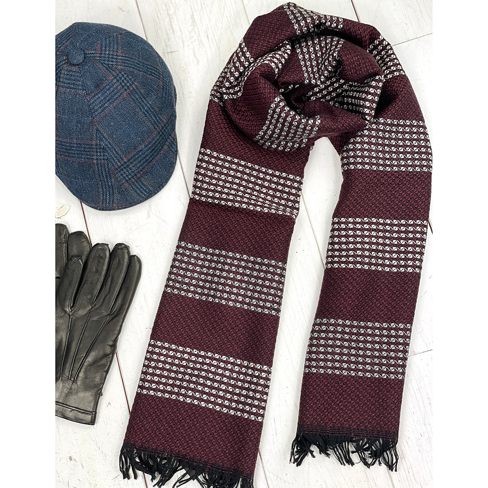 Burgundy patterned scarf⎪ Bojua