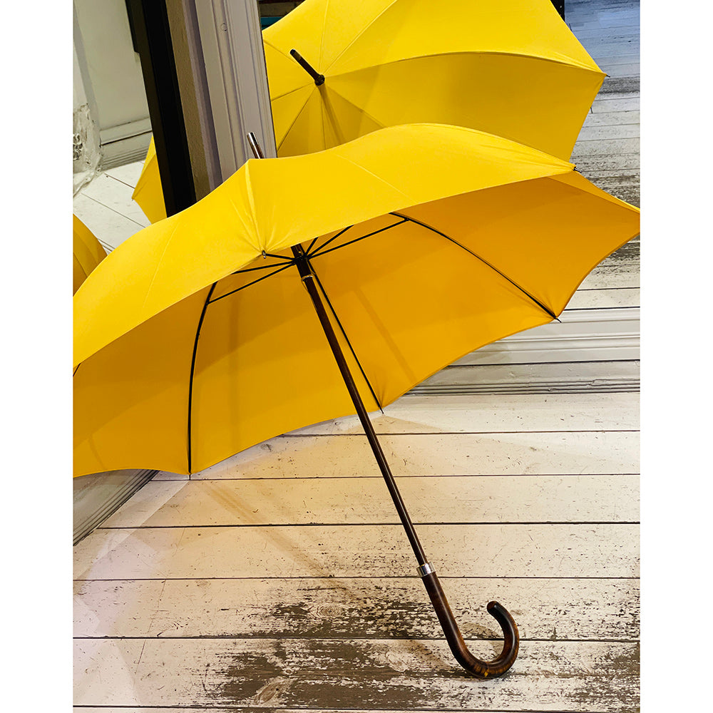 Keltainen paraply med träskaft⎪ Ince Umbrellas