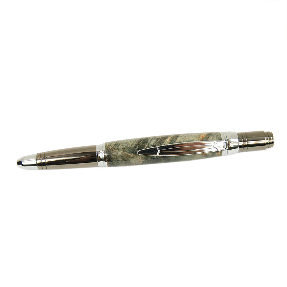 Wooden Ballpoint Pen ⎪ Grey Flame Maple ⎪ James Gilbert