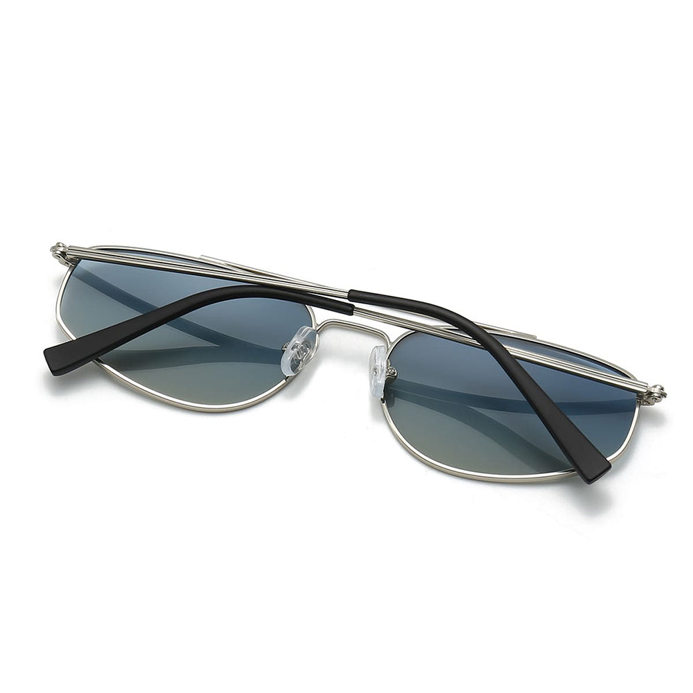 Silver pilot sunglasses ⎪ Gradient Blue Lenses ⎪ JohNocera