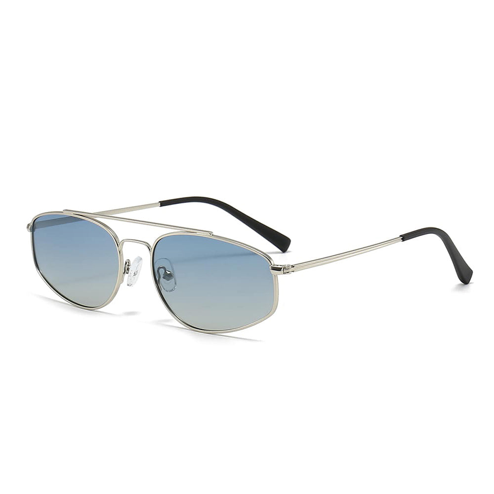 Silver pilot sunglasses ⎪ Gradient Blue Lenses ⎪ JohNocera