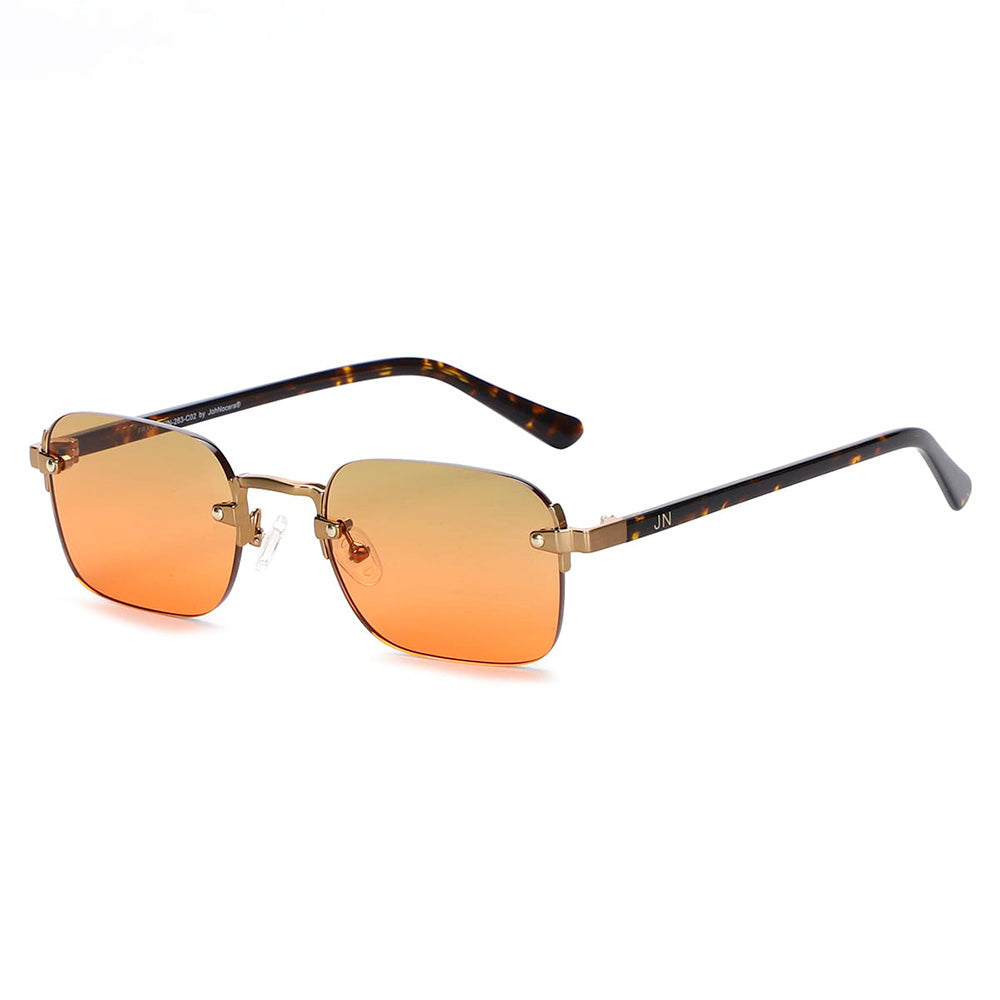 Goldene / Braune Sonnenbrille mit orangefarbenen Gläsern ⎪ Frank ⎪ JohNocera