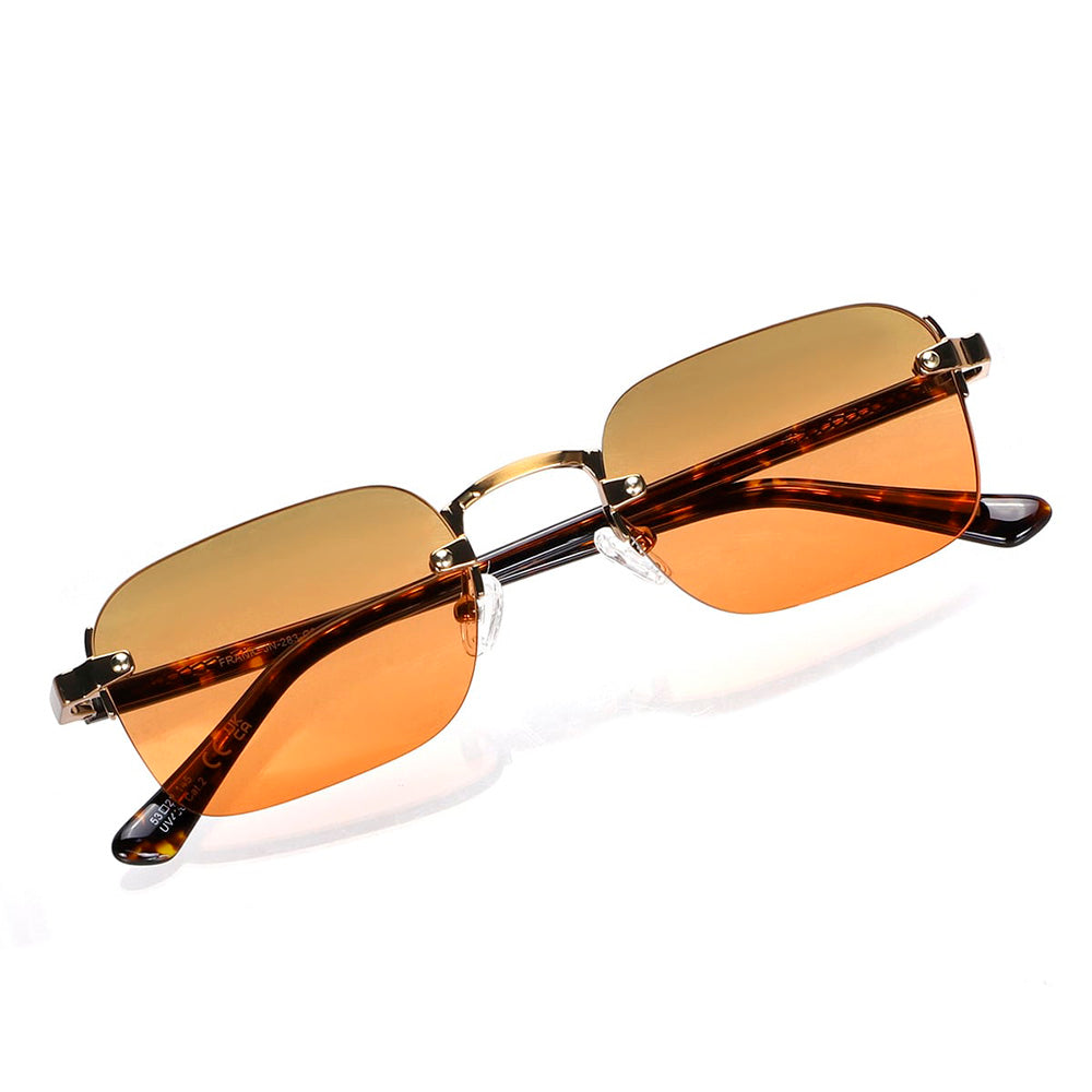 Goldene / Braune Sonnenbrille mit orangefarbenen Gläsern ⎪ Frank ⎪ JohNocera