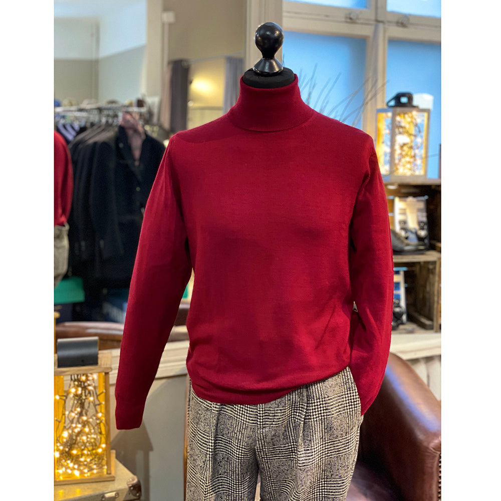 Roter Merinowollrollkragenpullover⎪ Malagrida