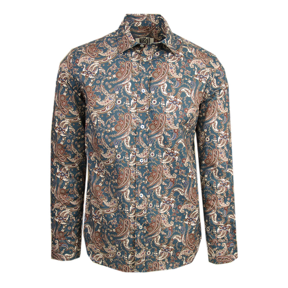 Sininen paisley kuvio kauluspaita⎪ Foggia ⎪ Marselo