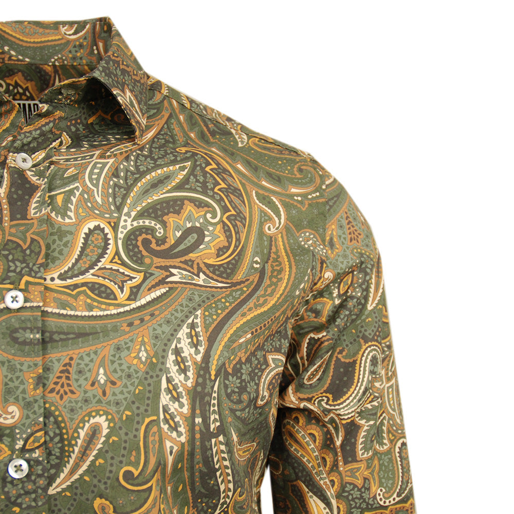 Grünes Paisley-Muster Hemd mit Kragen⎪ Foggia ⎪ Marselo