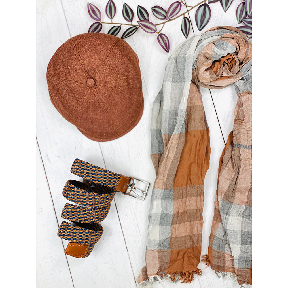 Hellbraune karierte Flat Cap⎪ Newsboy⎪ M By Flechet