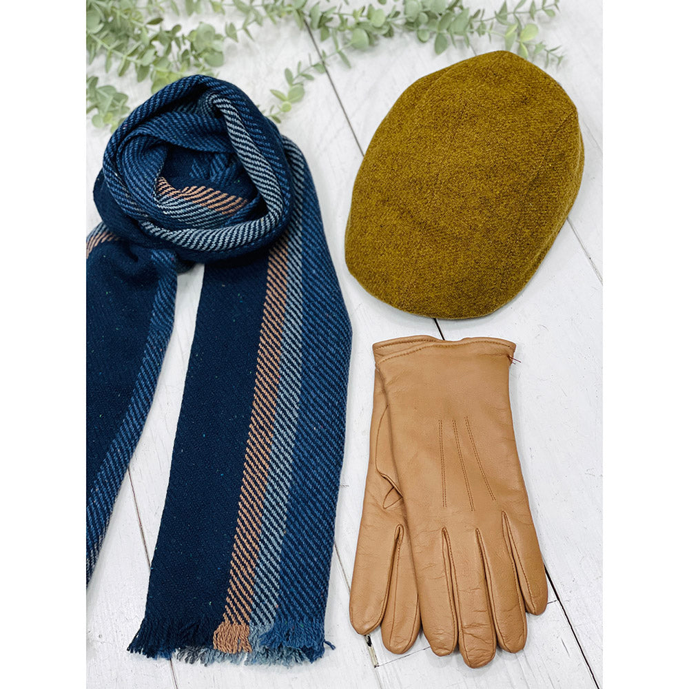 Blauer gestreifter Schal⎪ Mucros Weavers