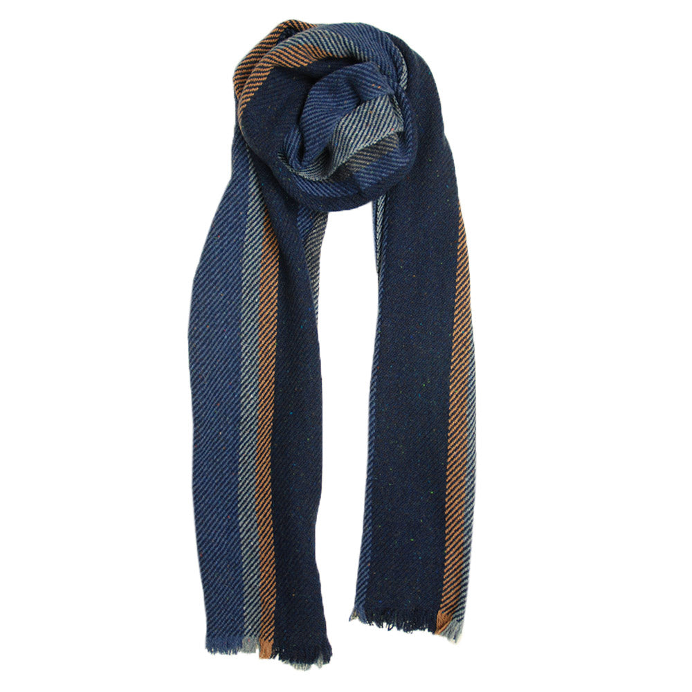 Blauer gestreifter Schal⎪ Mucros Weavers
