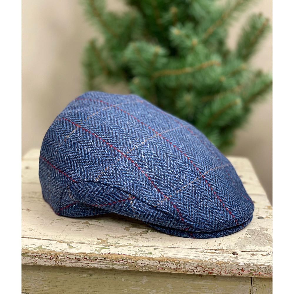 Blå rutig flat cap ⎪ Trinity 110 ⎪ Mucros Weavers
