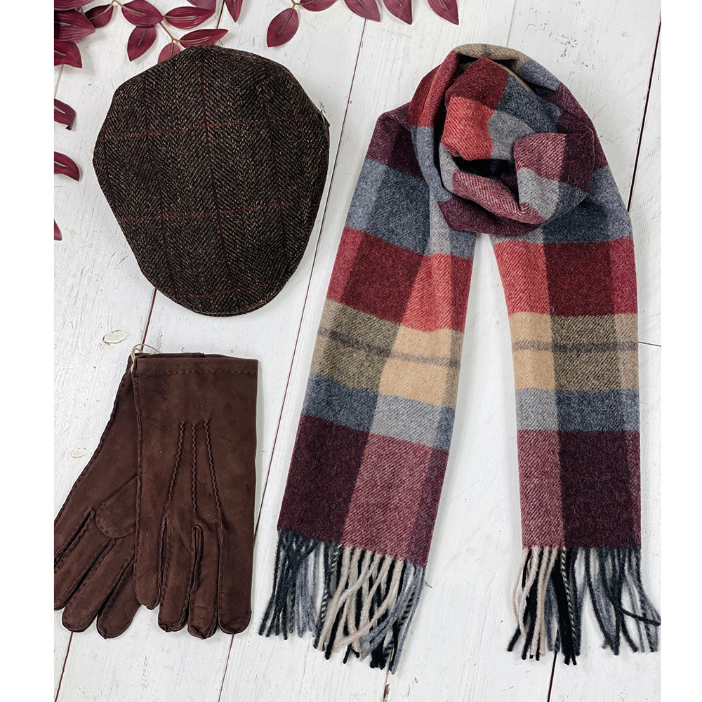 Tummanuskea ruudullinen flat cap⎪ Trinity 335 ⎪ Mucros Weavers