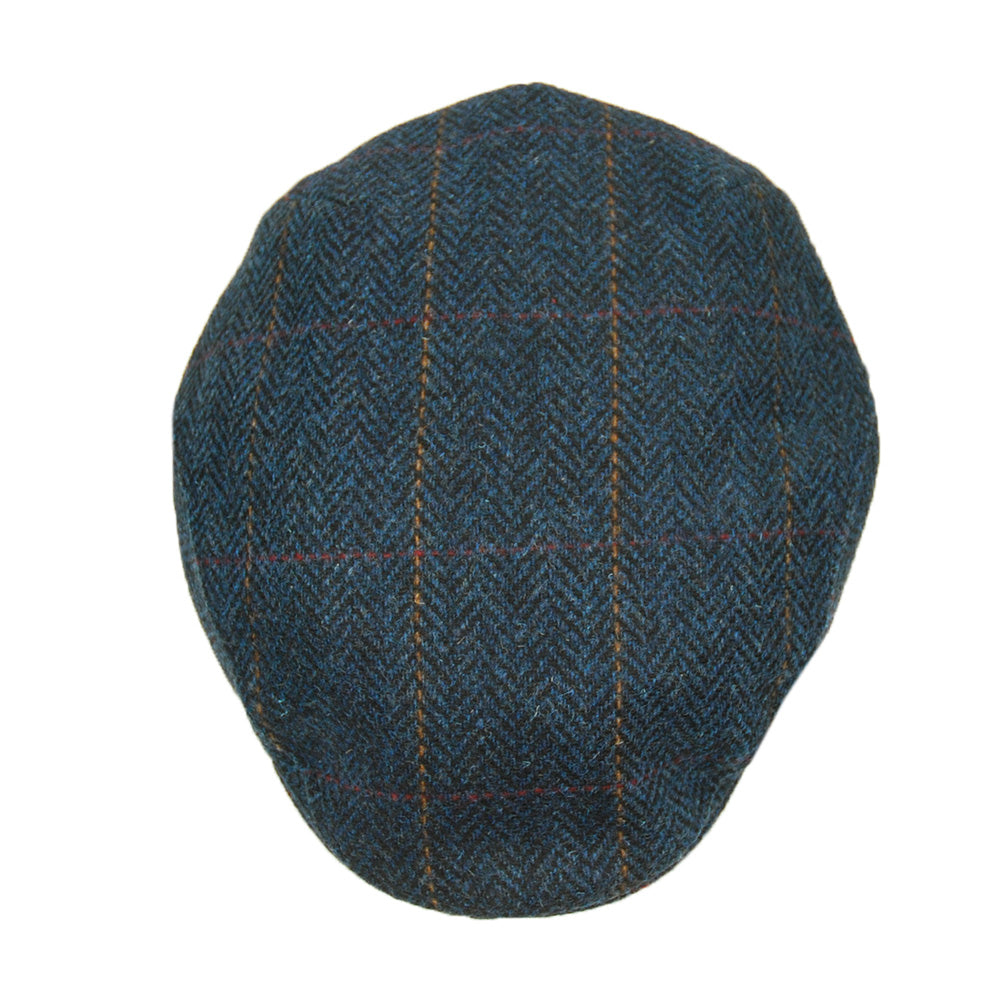 Tummansininen ruudullinen flat cap ⎪ Trinity 34⎪ Mucros Weavers
