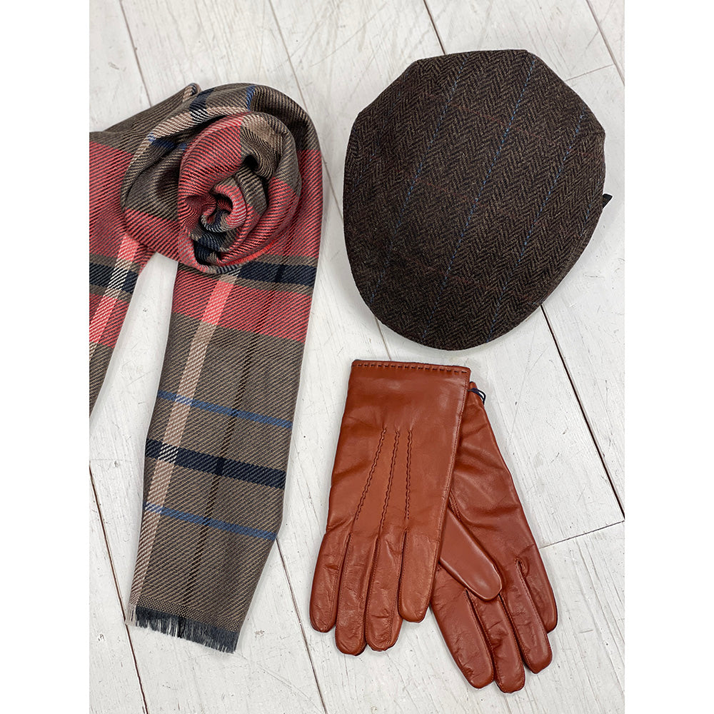 Tummanuskea ruudullinen flat cap⎪ Trinity 63 ⎪ Mucros Weavers