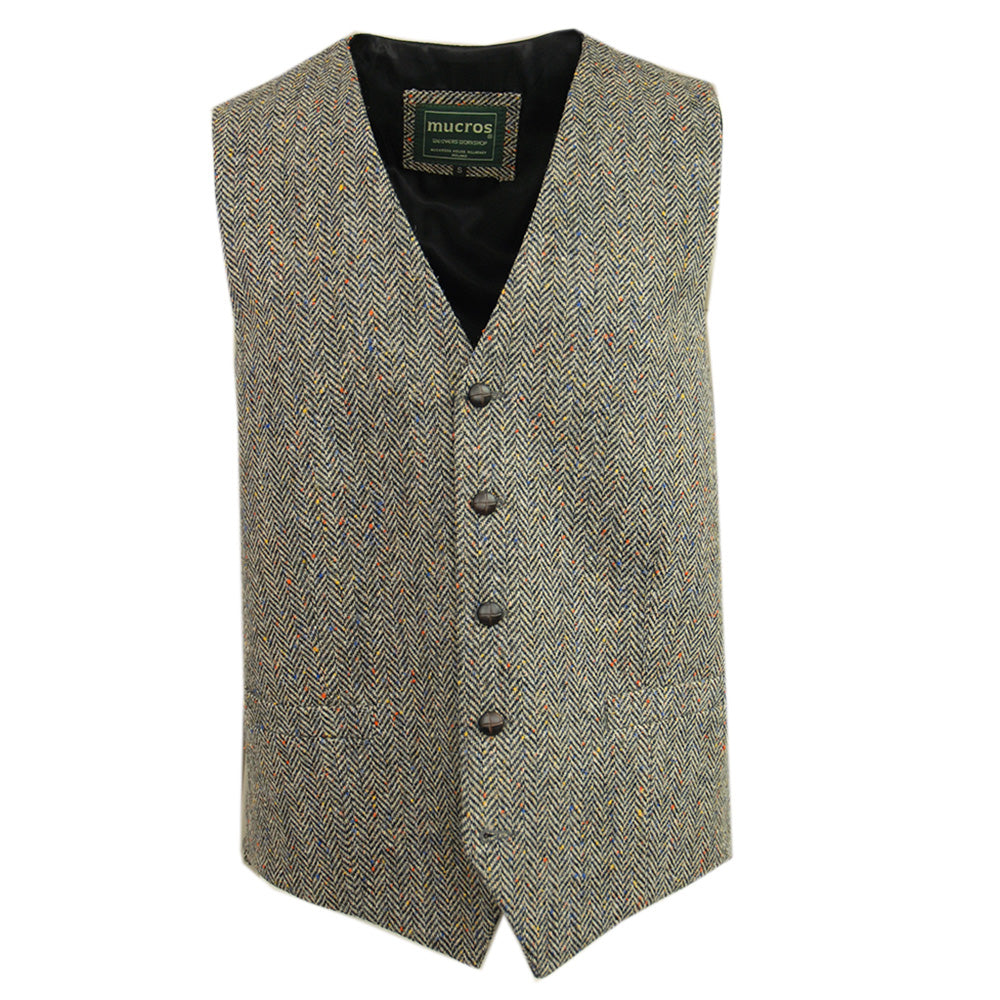 Vaaleanharmaa tweed- liivi ⎪ Mucros Weavers