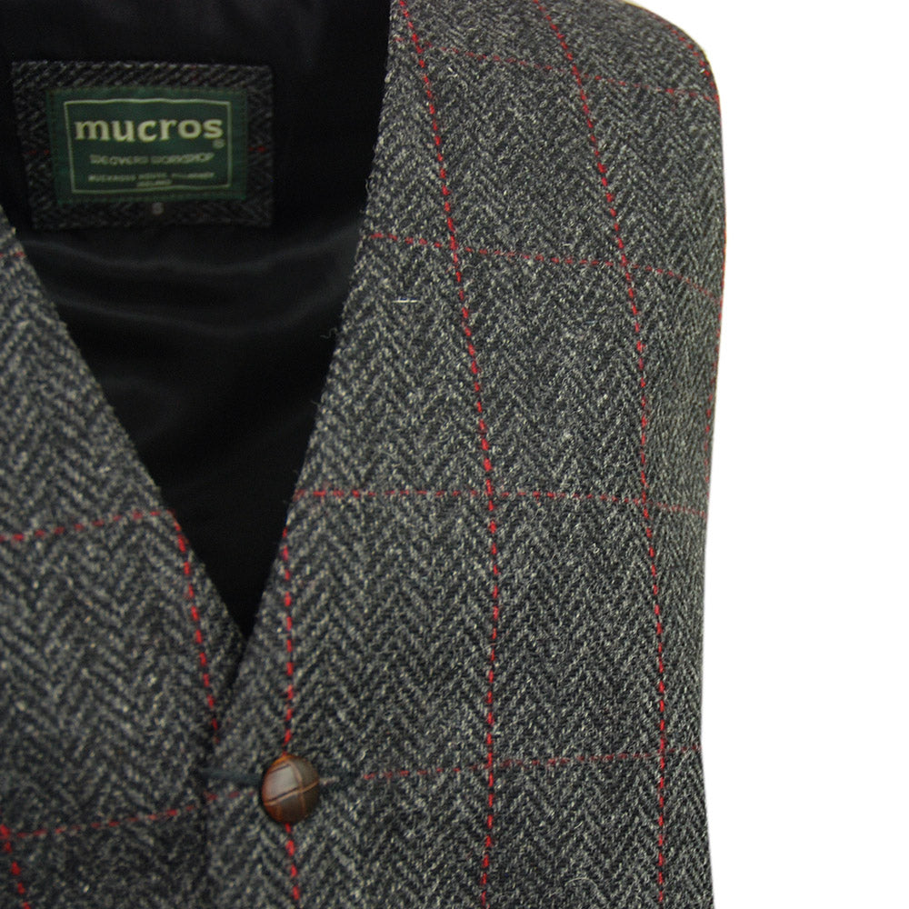 Graue karierte Tweed-Weste ⎪ Mucros Weavers
