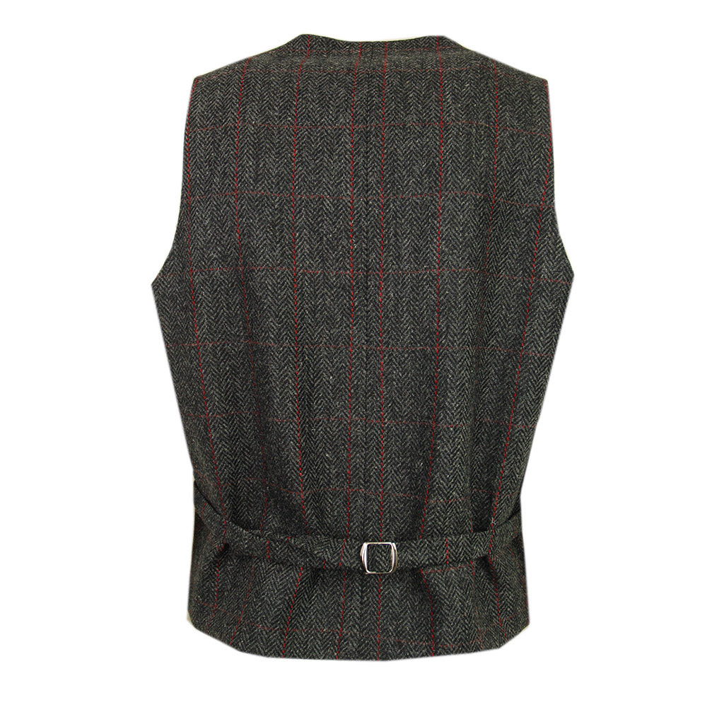 Graue karierte Tweed-Weste ⎪ Mucros Weavers