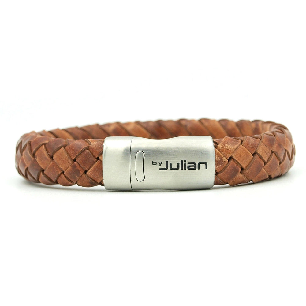 Ruskea nahkainen rannekoru ⎪By Julian