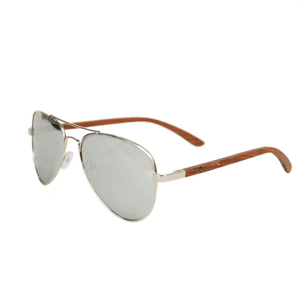 Puiset pilottiaurinkolasit peililinssillä⎪ Aviator Grey⎪ Nordic Wood