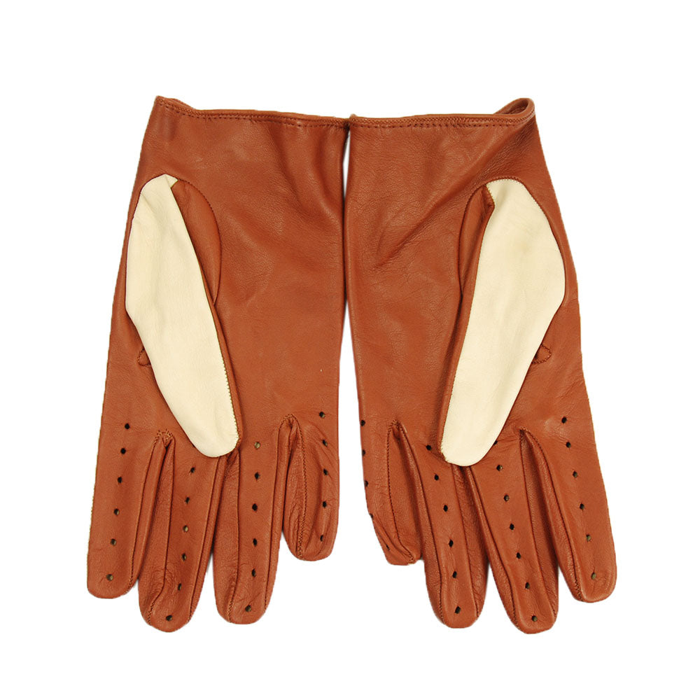 Kaksiväriset ajohanskat⎪ Beige / Ruskea ⎪Omega Gloves