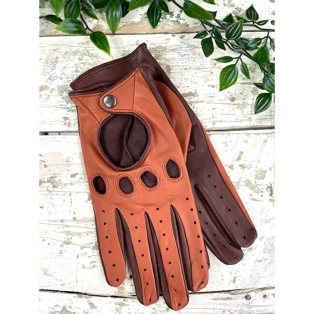 Tvåfärgade bruna körhandskar⎪ Omega Gloves