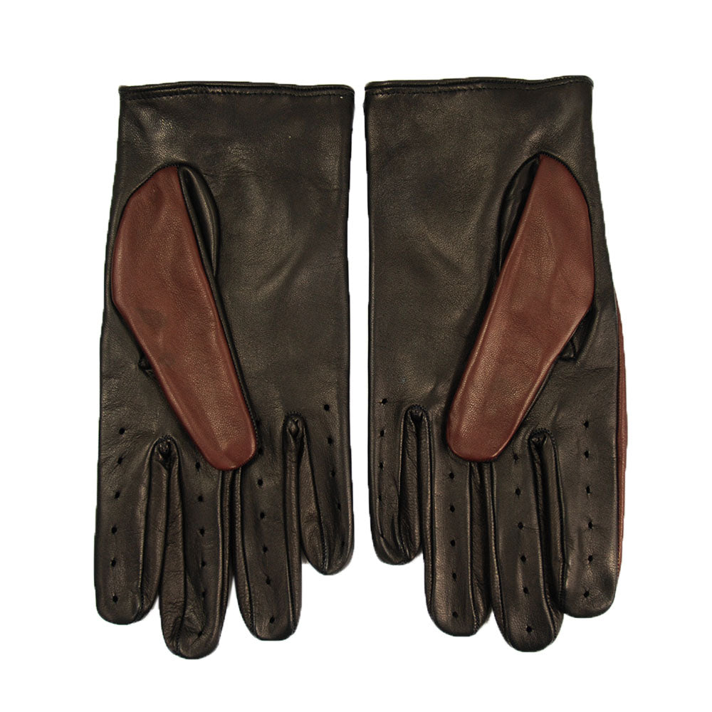 Zweifarbige Fahrhandschuhe⎪ Dunkelrot/Schwarz ⎪Omega Handschuhe