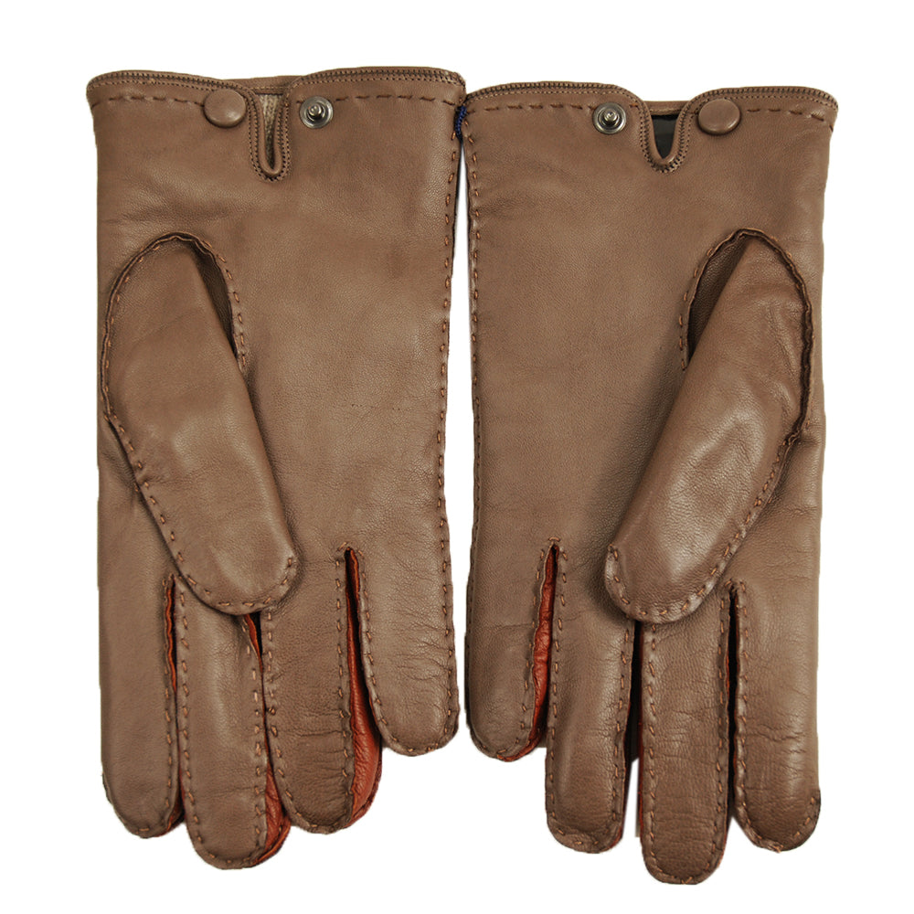 Kaksiväriset ruskeat lampaannahkahanskat ⎪ Tyrell ⎪ Omega Gloves
