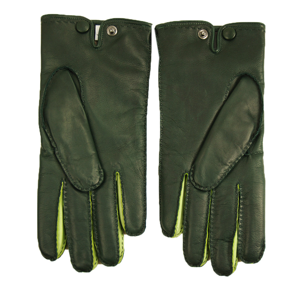 Tvåfärgade gröna lammskinnshandskar ⎪ Tyrell ⎪ Omega Gloves