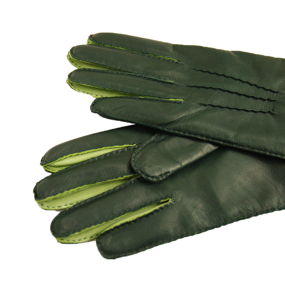 Tvåfärgade gröna lammskinnshandskar ⎪ Tyrell ⎪ Omega Gloves