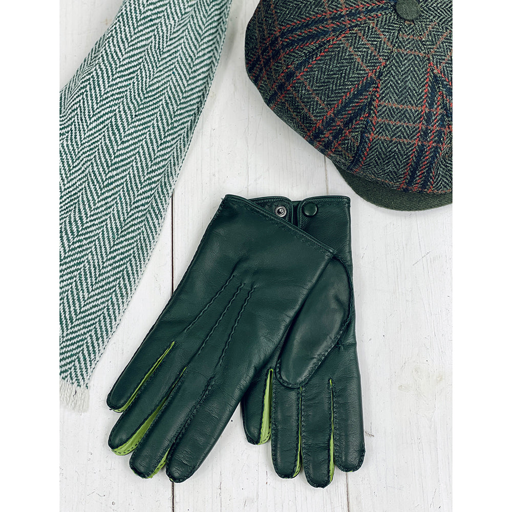 Tvåfärgade gröna lammskinnshandskar ⎪ Tyrell ⎪ Omega Gloves
