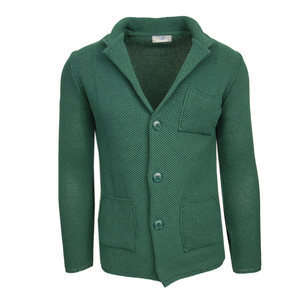Mörkgrön stickad blazer ⎪ Mantova Super Slim⎪ Piero Gianchi