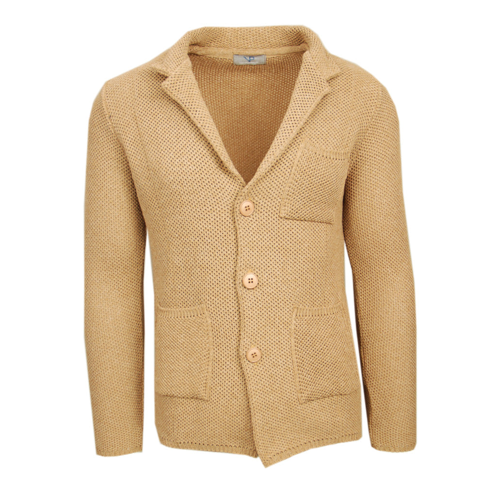 Light Brown Knit Blazer ⎪ Mantova Super Slim ⎪ Piero Gianchi