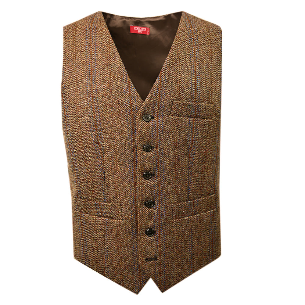 Ruskea ruudullinen tweed- liivi ⎪ Posillipo 1930