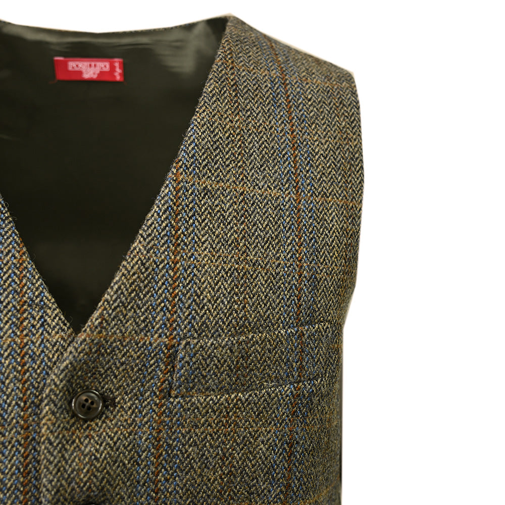 Vaaleanruskea ruudullinen tweed- liivi ⎪ Posillipo 1930