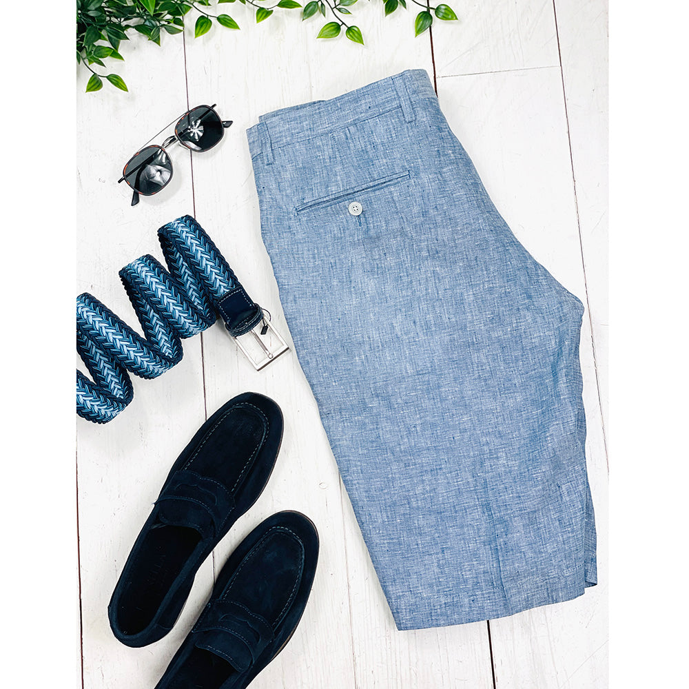 Blue Linen Shorts | Posillipo